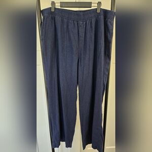 Briggs Womens size XXL Linen Navy Blue Pants